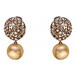 Золотые серьги с бриллиантами  и  жемчугом 01-200230553 фотография 1