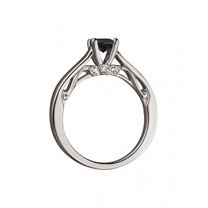 Золотое кольцо с бриллиантами  и  корундом (01-200237253) фотография