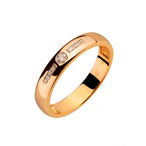 Золота каблучка з діамантом (01-200358753) фотографія