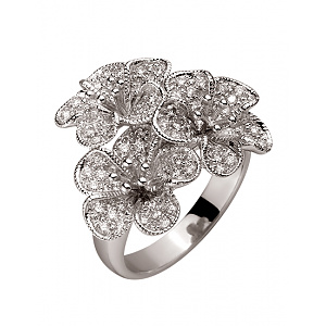 Золотое кольцо с бриллиантами (01-200418453) фотография