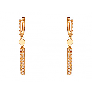 Золоті сережки з цирконієм куб. (01-200473853) фотографія