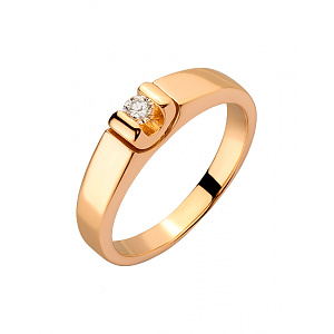 Золота каблучка з діамантом (01-200535153) фотографія