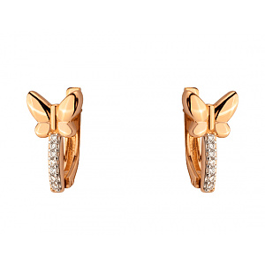 Золоті сережки з цирконієм куб. (01-200547153) фотографія