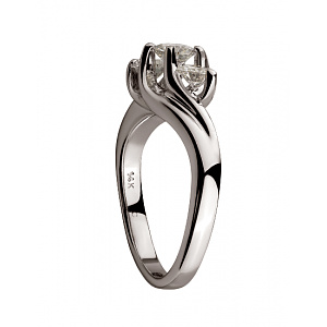 Золота каблучка з діамантами (01-200569553) фотографія