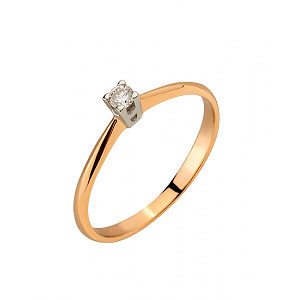 Золотое кольцо с бриллиантом (01-200575953) фотография