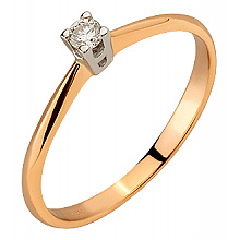 Золотое кольцо с бриллиантом (01-200575953)