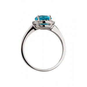 Золота каблучка з топазом  та  цирконієм куб. (01-200590053) фотографія