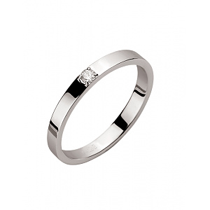 Золотое обручальное кольцо  с бриллиантом (01-200633453) фотография