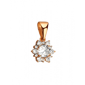 Золотий кулон з фіанітом (цирконієм куб.) (01-200745953) фотографія