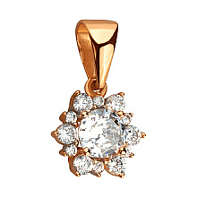 Золотий кулон з фіанітом (цирконієм куб.) (01-200745953)