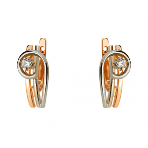 Золотые серьги с бриллиантами (01-200761553) фотография