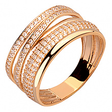 Золота каблучка з фіанітом (цирконієм куб.) (01-200781053)