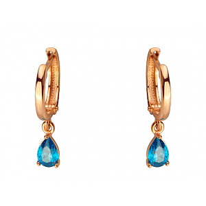 Золотые серьги с фианитом (цирконием куб.) (01-200785653) фотография