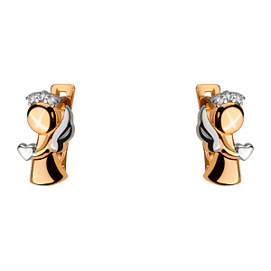 Золоті сережки з фіанітом (цирконієм куб.) (01-200816053) фотографія