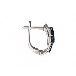 Золоті сережки з діамантами  та  корундами (01-200819353) фотографія