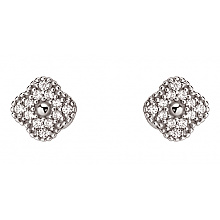 Золотые серьги с фианитом (цирконием куб.) (01-200841853)