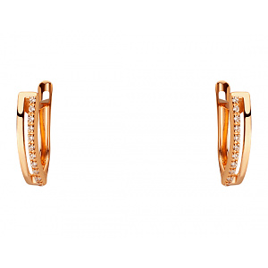 Золоті сережки з фіанітом (цирконієм куб.) (01-200858153) фотографія