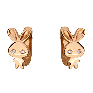 Золотые серьги с камнями Swarovski (1б_с-176) фотография