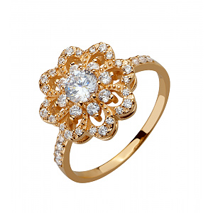 Золотое кольцо с фианитами (1б_к-293) фотография