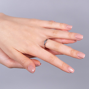 Золота каблучка з діамантом (2б_к-297) фотографія