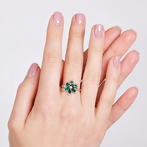 Золота каблучка з фіанітами (2б_к-218) картинка Золота каблучка з фіанітами (2б_к-218) фотографія