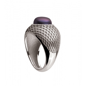 Золота каблучка з діамантами  та  перлиною (2б_к-213) картинка Золота каблучка з діамантами  та  перлиною (2б_к-213) фотографія