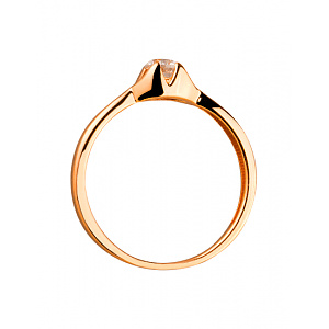 Золотое кольцо с цирконием куб. (01-19333954) фотография