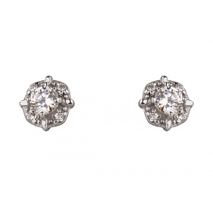 Золотые серьги с цирконием куб. (01-200087354) фотография