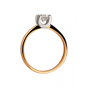 Золотое кольцо с цирконием куб. (01-200104754) фотография