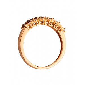 Золота каблучка з діамантами  та  корундами (01-200552654) фотографія