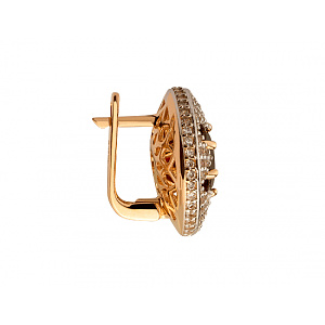 Золотые серьги с гранатами  и  цирконием куб. (01-200563554) картинка Золотые серьги с гранатами  и  цирконием куб. (01-200563554) фотография