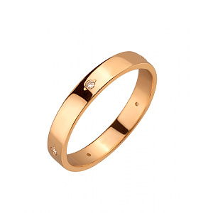 Золотое обручальное кольцо  с бриллиантами (01-200602954) фотография