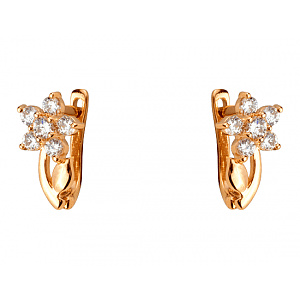 Золоті сережки з фіанітом (цирконієм куб.) (01-200745954) фотографія