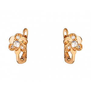 Золоті сережки з фіанітом (цирконієм куб.) (01-200769654) фотографія