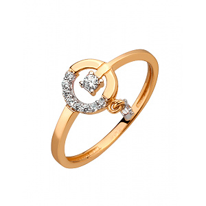 Золотое кольцо с фианитом (цирконием куб.) (01-200819354) фотография