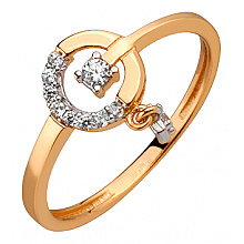 Золотое кольцо с фианитом (цирконием куб.) (01-200819354)