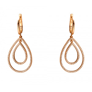 Золотые серьги с фианитом (цирконием куб.) (01-200847454) фотография