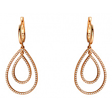 Золотые серьги с фианитом (цирконием куб.) (01-200847454)