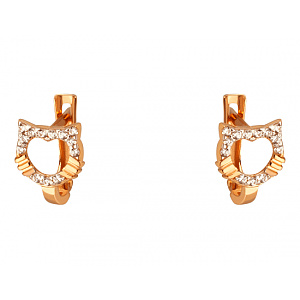 Золоті сережки з фіанітом (цирконієм куб.) (01-200867854) фотографія