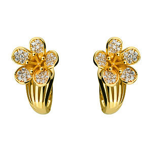 Золоті сережки з фіанітом (3б_с-132) фотографія