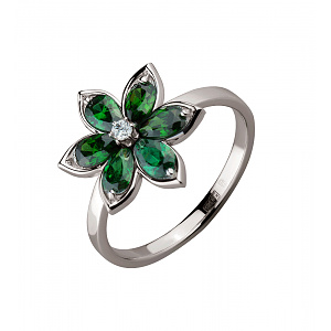 Золота каблучка з фіанітами (2б_к-218) картинка Золота каблучка з фіанітами (2б_к-218) фотографія