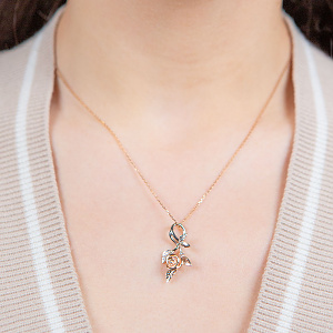 Золотой кулон с бриллиантом (4б_п-063) фотография