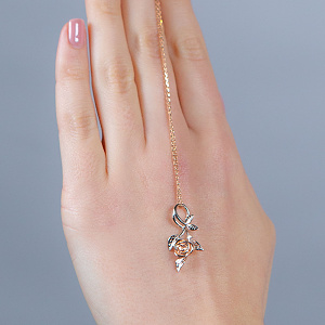 Золотой кулон с бриллиантом (4б_п-063) фотография