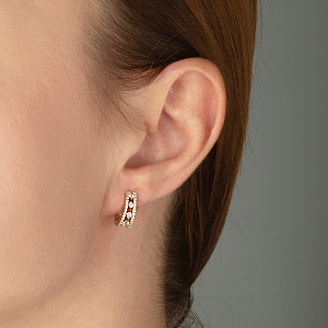 Золотые серьги с фианитами  и  циркониями (1б_с-226) фотография