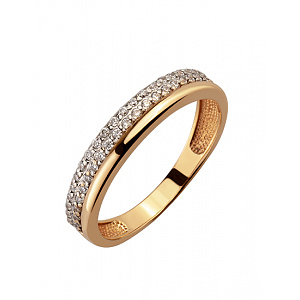 Золотое кольцо с цирконием куб. (01-18960255) фотография