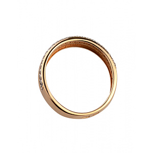 Золотое кольцо с цирконием куб. (01-18960255) фотография