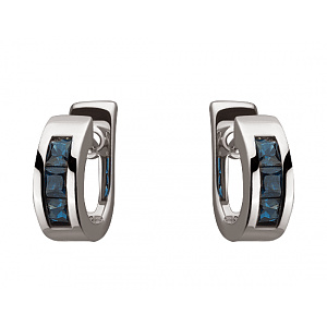 Золоті сережки з корундами (01-19232655) фотографія