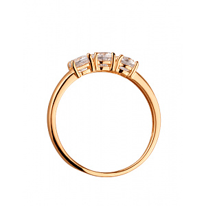 Золотое кольцо с цирконием куб. (01-19319655) фотография