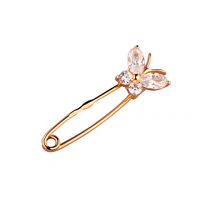 Золотая булавка с цирконием куб. (01-19333955) фотография