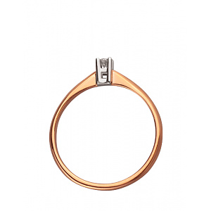 Золотое кольцо с бриллиантом (01-200283055) фотография